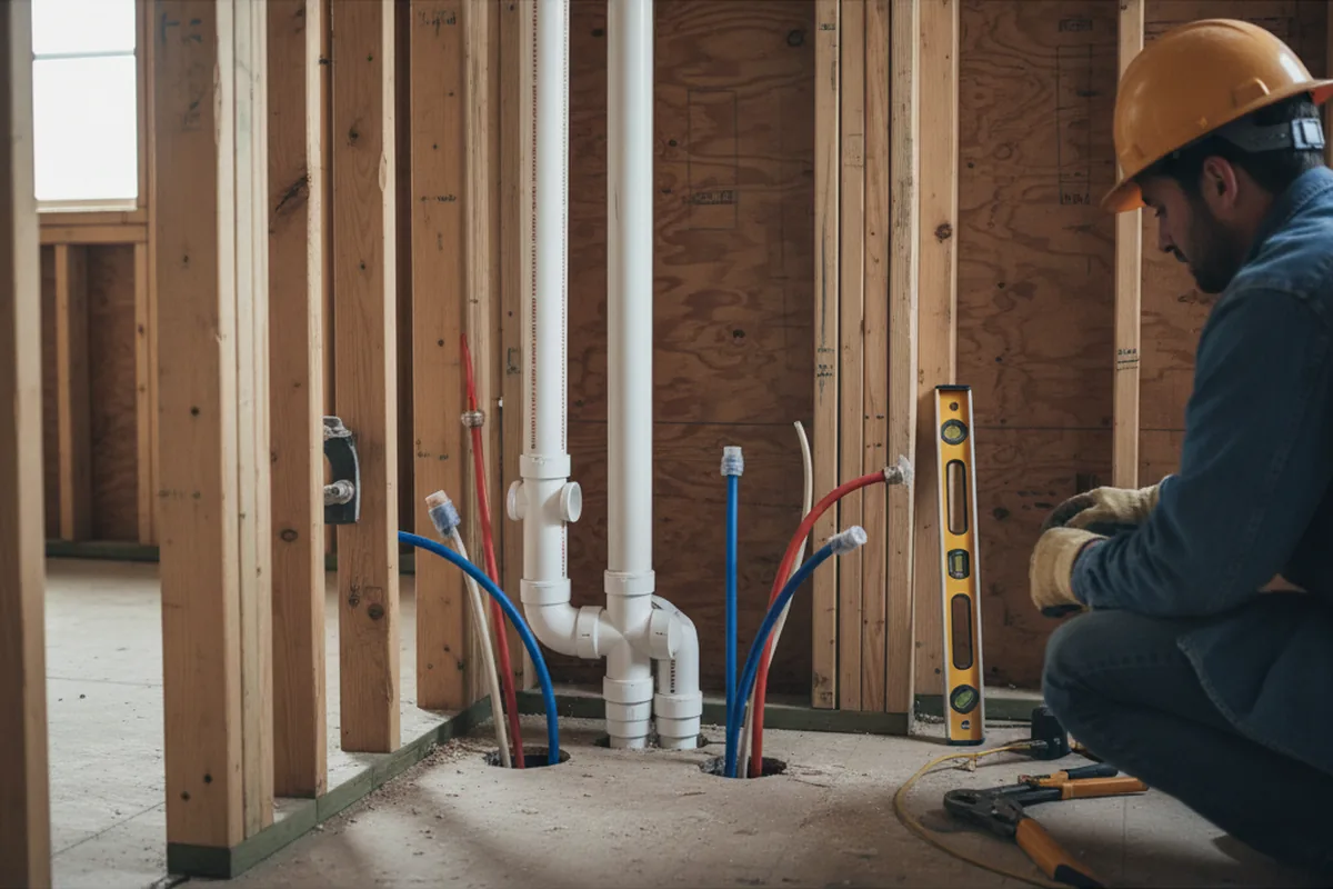 Drain and supply rough-in during Leak Detection in Mountlake Terrace