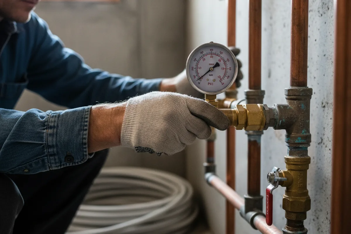 Pressure testing a repaired line during Water Line Repair in Mountlake Terrace